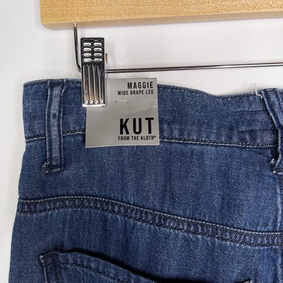 New Kut From The Kloth Size 2 Maggie High Rise Wide Leg Jeans Excite Dark Wash - Picture 9 of 14